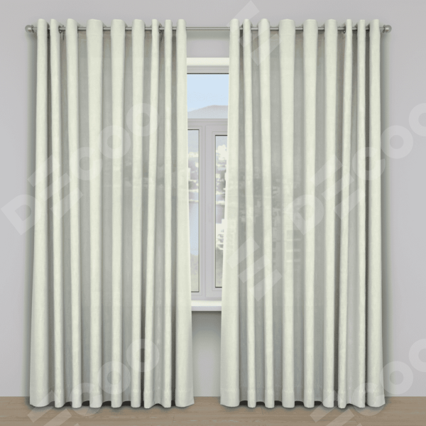 Шторы на люверсах ткань вельвет молочный