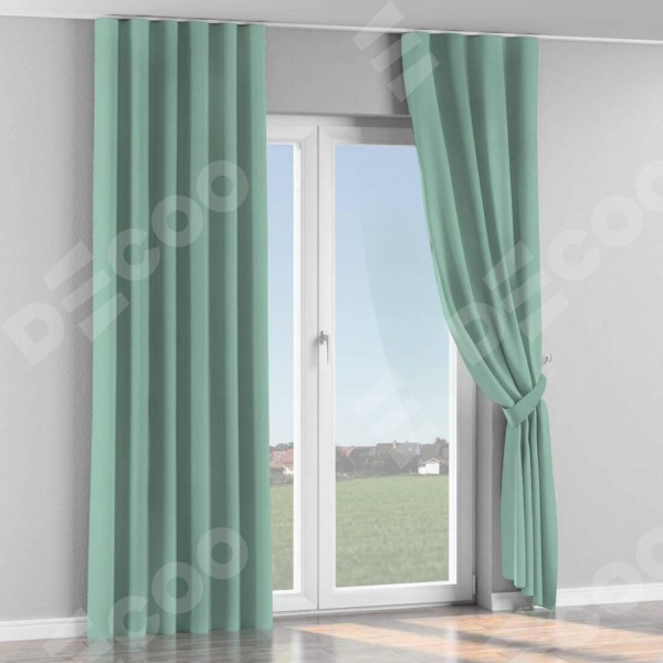 Комплект штор на тесьме «Волна», блэкаут однотонный ментоловый