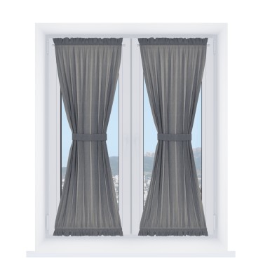 Штора песочные часы «Кортин» софт однотонный серый