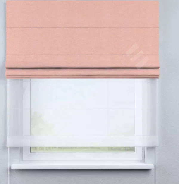 Римская штора «Кортин» день-ночь, ткань лён розовый