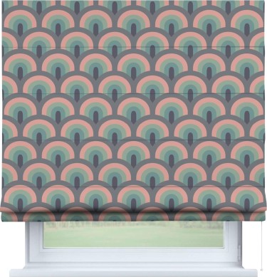 Римская штора «Кортин» для проема «Ретро орнамент»