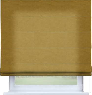 Римская штора «Кортин» для проема, ткань вельвет светло-коричневый