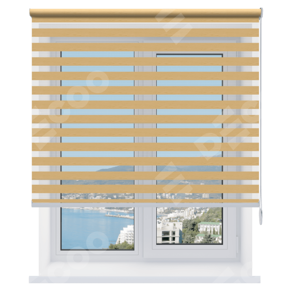 Рулонная штора День-ночь Wood бежевый