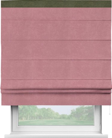 Римская штора «Кортин» с кантом Кинг, для проема ткань софт однотонный розовый
