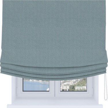 Римская штора Soft с мягкими складками, ткань блэкаут с блеском синий