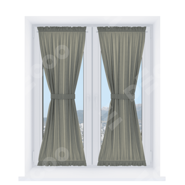 Штора песочные часы «Кортин» лён димаут стальной