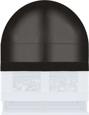 Римская штора «Кортин», канвас тёмно-коричневый, день-ночь для арочного проёма