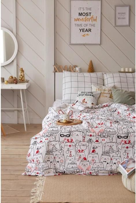 Постельное белье Этель Евро Xmas cat 200*217 см, 240*220 см, 70*70 см - 2 шт