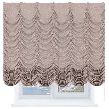 Французская штора «Кортин», лён кашемир розовая пудра