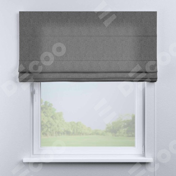 Римская штора «Кортин» для проема, ткань софт однотонный серый