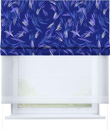 Римская штора «Кортин» день-ночь «Синяя абстракция»