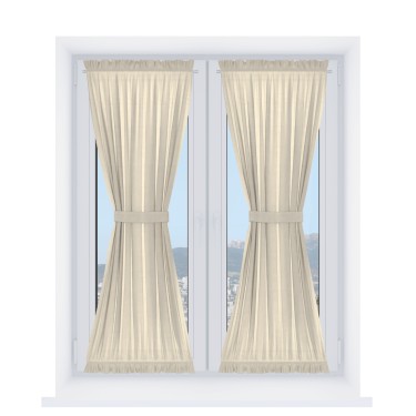 Штора песочные часы «Кортин» лён кашемир шампань