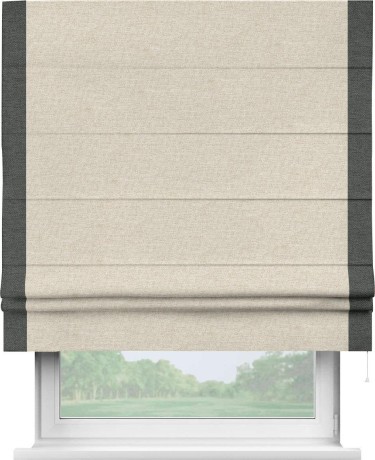Римская штора «Кортин» с кантом Стрим Дуо, для проема, ткань стиф димаут молочный