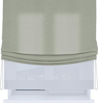 Римская штора «Кортин», день-ночь с мягкими складками, вельвет светло-серый