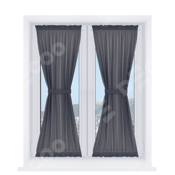 Штора песочные часы «Кортин» софт однотонный графит