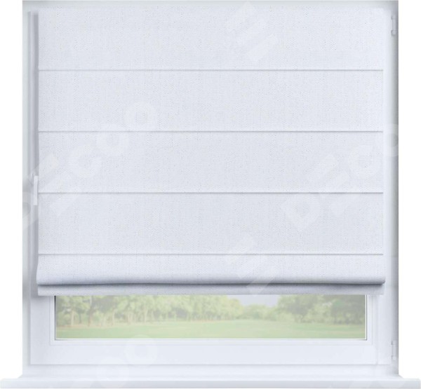 Римская штора «Кортин» на створку, ткань лён белоснежный