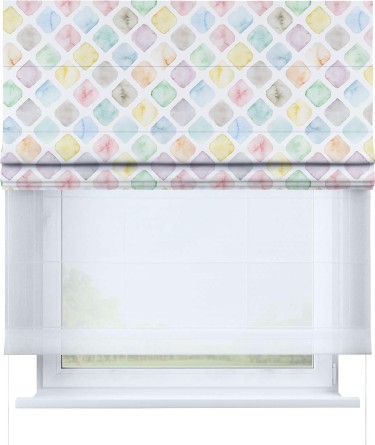 Римская штора «Кортин» день-ночь «Мозаика акварель»