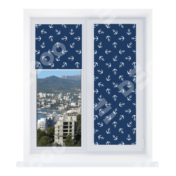 Рулонная штора Уни 2 с принтом Морские якори