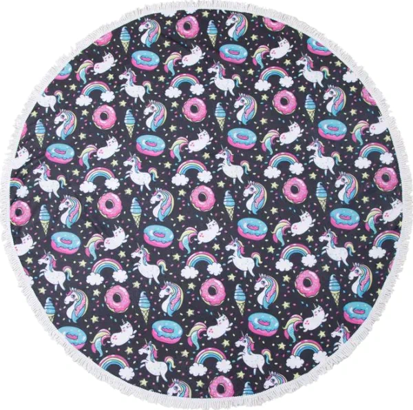 Полотенце пляжное Этель "Радужные сны", d 150 см, микрофибра, 100% п/э
