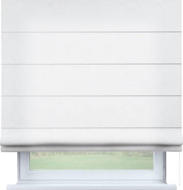 Римская штора «Кортин» для проема, ткань вельвет белоснежный