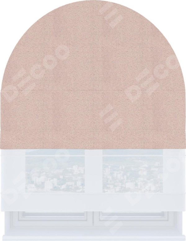 Римская штора «Кортин» день-ночь для арочного проёма, ткань блэкаут с блеском сиреневый