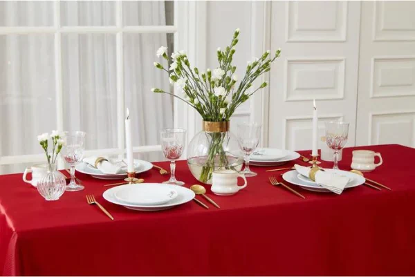 Скатерть "Этель" Elegance 150*250 +/-3см, цв.бордовый, пл. 192 г/м2, хл с ВГМО