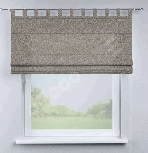 Римская штора «Кортин», лён меланж натуральный, на петлях
