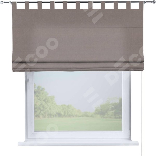 Римская штора на петлях «Кортин», ткань вельвет тёмно-бежевый