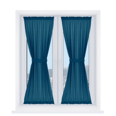 Штора песочные часы «Кортин», ткань лён димаут, синий