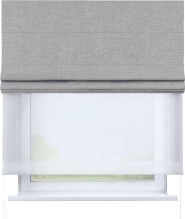 Римская штора «Кортин», лён серый, день-ночь