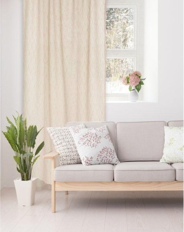 Штора портьерная "Этель" Плавные ромбы 135х270 см. пл. 160 г/м² цв. бежевый, 100% п/э