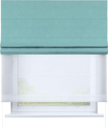 Римская штора «Кортин» день-ночь, вельвет тиффани