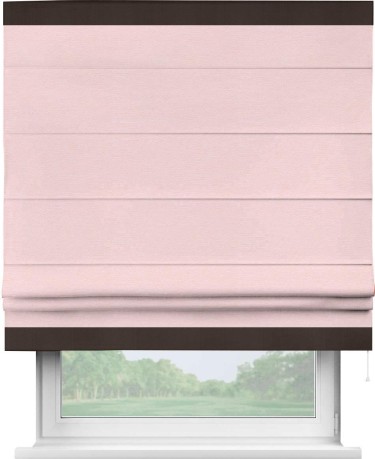 Римская штора «Кортин» с кантом Горизонт, для проема, ткань блэкаут однотонный розовый