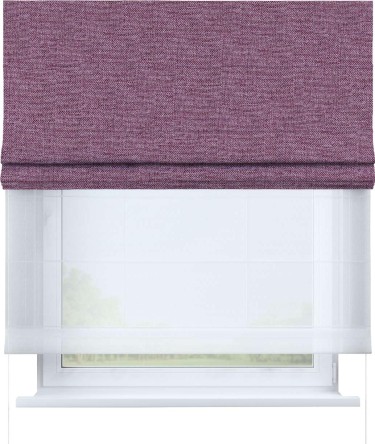 Римская штора «Кортин» день-ночь, ткань лён кашемир сиреневый