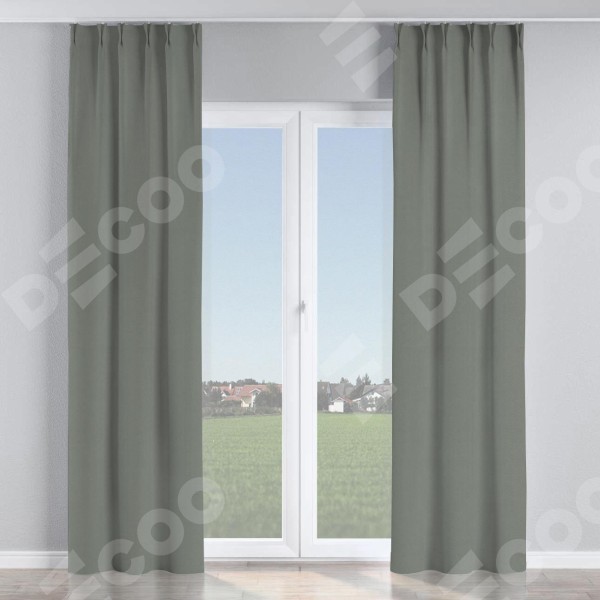 Комплект штор на тесьме «Кустик», блэкаут однотонный тёмно-серый