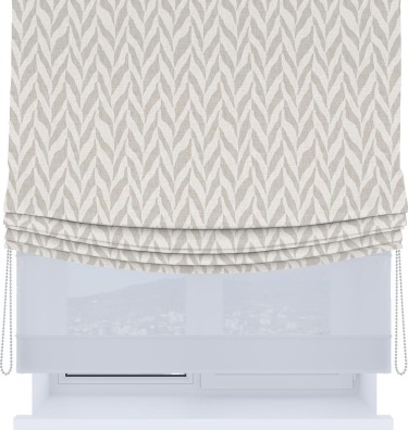 Римская штора «Кортин», день-ночь с мягкими складками, «Песочный зебрано»