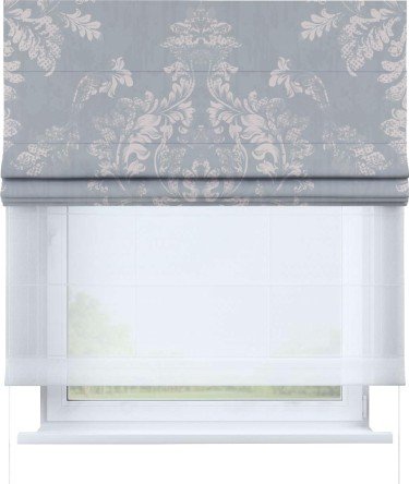 Римская штора «Кортин» день-ночь «Винтажный узор серый»