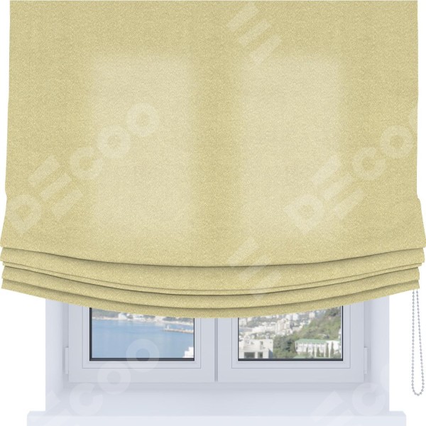 Римская штора Soft с мягкими складками, ткань софт однотонный молочный