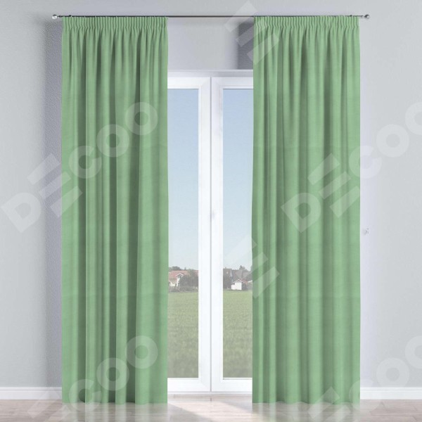 Комплект штор на тесьме «Карандаш», бархат оливковый