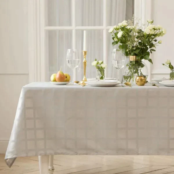 Скатерть Этель Geometry 150*250 +/-3см, цв.серый, пл. 192 г/м2, хл с ВГМО
