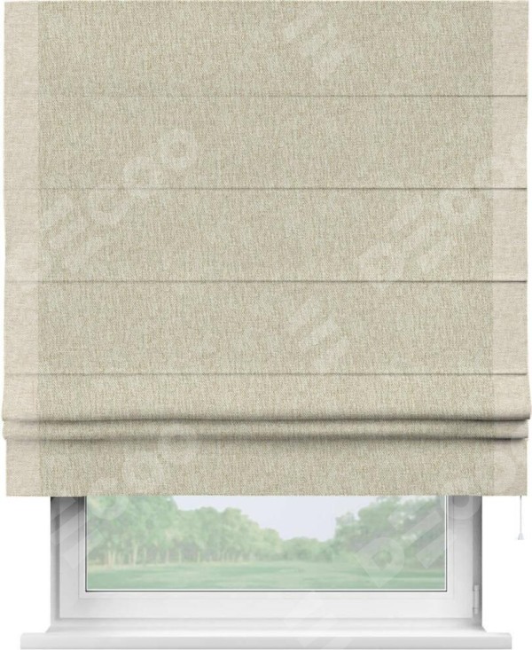 Римская штора «Кортин» с кантом Стрим Дуо, для проема, ткань стиф димаут светло-бежевый
