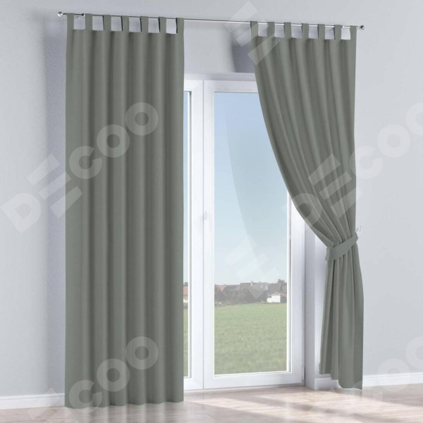 Комплект штор на петлях блэкаут однотонный тёмно-серый