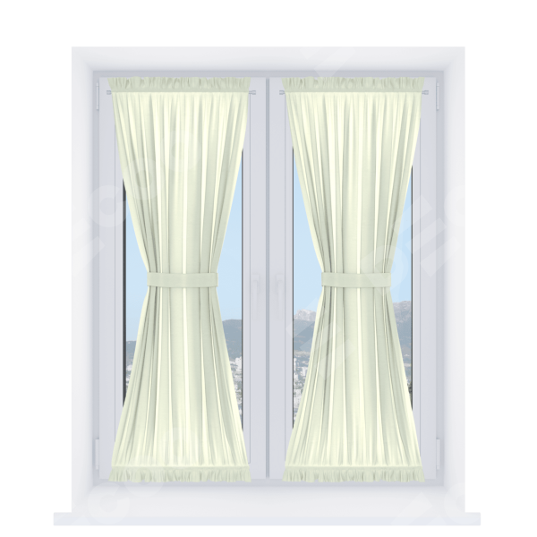 Штора песочные часы «Кортин» вельвет молочный