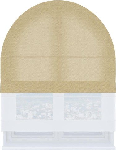 Римская штора «Кортин», канвас бежевый, день-ночь для арочного проёма