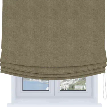 Римская штора Soft с мягкими складками, ткань cotton блэкаут бежевый