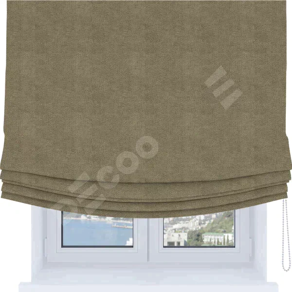 Римская штора Soft с мягкими складками, ткань cotton блэкаут бежевый