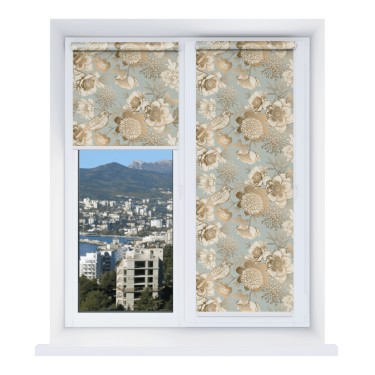 Рулонная штора Мини с принтом Садовые цветы