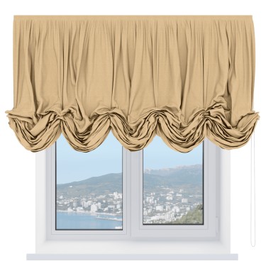 Австрийская штора «Кортин», ткань софт однотонный бежевый