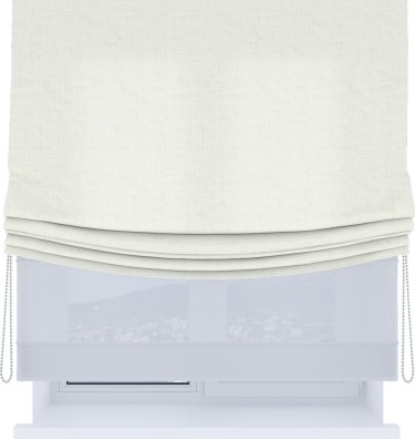 Римская штора «Кортин», день-ночь с мягкими складками, лён молочный