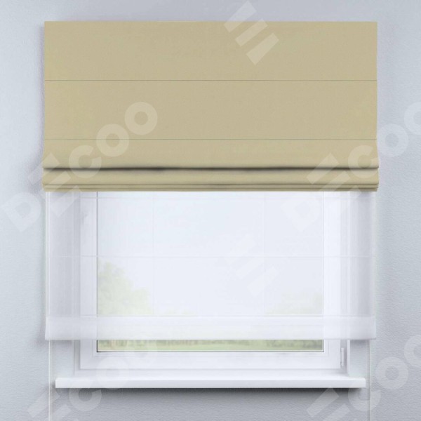 Римская штора «Кортин» день-ночь, ткань блэкаут однотонный, кофейный